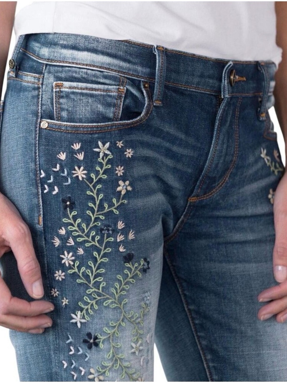 Driftwood Kelly Blueberry Blossom Bootcut Jeans Size 30x32